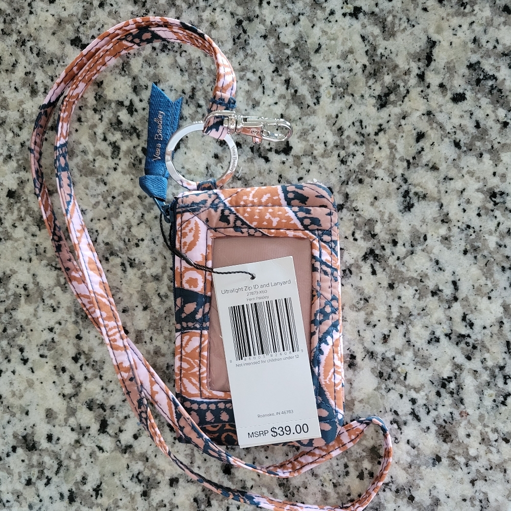 NWT Vera Bradley Fern Paisley Lanyard w/strap
